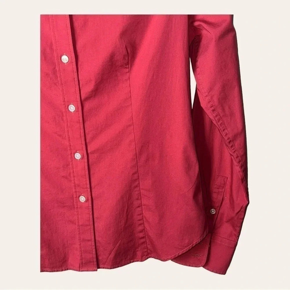 0190W. TALBOTS FULL BUTTON UP TOP COLLAR SIZE 4 DUSTY RED IN COLOR - Picture 6 of 11